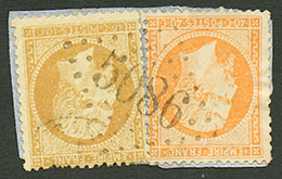 613 10c(n°21) + 40c(n°23) Obl. GC 5086 De GALLIPOLI Sur Fragment. Rare. Superbe. - Autres & Non Classés