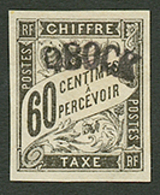 674 OBOCK : TAXE 60c N°4 Neuf * Sans Gomme. Cote 600€. Signé CALVES & SCHELLER. Superbe. - Autres & Non Classés