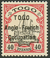 687 TOGO ANGLO-FRENCH OCCUPATION 40pf(n°38) Neuf * Trace De Charnière Trés Légère. Cote 750€. Certificat HOLCOMBE (1994) - Andere & Zonder Classificatie