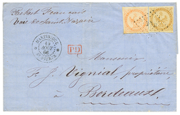 704 1866 AIGLE 10c(pd) + 40c Obl. MQE + MARTINIQUE ST PIERRE Sur Lettre Pour La FRANCE. TTB. - Altri & Non Classificati