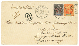 749 "CANTON" : 1903 10c + 40c Obl. CANTON Sur Env. RECOMMANDEE Pour L' ALLEMAGNE. Superbe. - Sonstige & Ohne Zuordnung