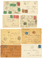 801 TONKIN : 1907/12 Lot 8 Lettres Dont A.R Et RECOMMANDES(x5). TB. - Andere & Zonder Classificatie