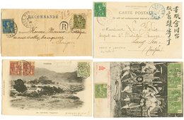 803 TONKIN : 1906/12 Lot 10 Lettres Dont COUPON REPONSE De NAM-DINH, TELEGRAMME TIEN-YEN. TB. - Autres & Non Classés