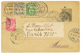 835 1902 MARTINIQUE Entier 10c Obl. ST PIERRE Réexpédié Avec BELQUIQUE 10c Puis SUISSE 2c+ 3c+ 5c Obl. GENEVE. RARE. TTB - Sonstige & Ohne Zuordnung