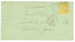 859 "DUMBEA" : 1884 CG 25c Obl. Cachet Trés Rare POSTES DUMBEA En Bleu (frappe Lègère) Sur Enveloppe Pour La FRANCE. Cot - Autres & Non Classés