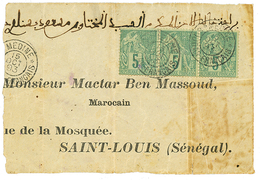 896 1893 COLONIES GENERALES 5c(x3) Obl. MEDINE SOUDAN FRANCAIS Sur DEVANT De Lettre Pour ST LOUIS. B/TB. - Autres & Non Classés