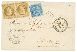 906 1875 COLONIES GENERALES 20c AIGLE + 30c EMPIRE Sur Enveloppe De ST PIERRE ET MIQUELON Pour La FRANCE. Des Défauts Ma - Andere & Zonder Classificatie