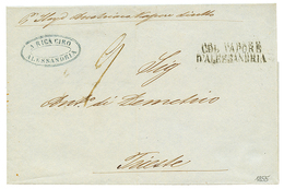 926 1855 COL. VAPORE D'ALEXANDRIA In Entire Letter From ALEXANDRIE To TRIESTE. Vvf. - Levante-Marken