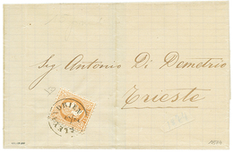 929 1874 15 SOLDI Canc. ALEXANDRIEN On Entire Letter To TRIESTE. Signed GOLLER. Vvf. - Levant Autrichien