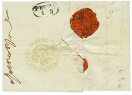 930 BELGRAD : 1841 Oval Cachet SEMLIN On Entire Letter From BELGRAD To PEST. Verso, Disinfected Wax Seal SEMUN + NETTO D - Eastern Austria