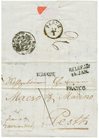 932 BELGRAD : 1857 BELGRAD/14.JAN + RECOM. + FRANCO On REGISTERED Entire Letter To PEST. Verso, Negativ Disinfected Cach - Levant Autrichien