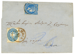 935 1867 10s Canc. CANDIA + GREECE 20l(fault) On Cover To SIRA. Vf. - Oriente Austriaco