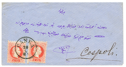 940 "CANEA" : 1882 5 Soldi(x2) Canc. CANEA On Envelope To CONSTANTINOPLE. Superb Quality. - Levante-Marken