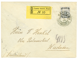944 1906 50c Canc. CANEA On REGISTERED Envelope To WIESBADEN. Superb. - Oostenrijkse Levant