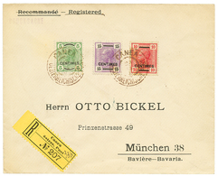 945 "CANEA" : 1907 5c + 10c + 15c Canc. CANEA On REGISTERED Envelope To BAVARIA. Superb. - Levante-Marken