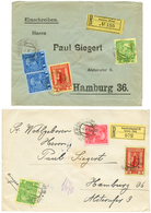 949 1911/14 2 Nice Franking On REGISTERED Covers From CONSTANTINOPEL To HAMBURG. Vvf. - Eastern Austria