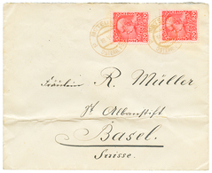 962 "METELINO" : 1910 20p(x2)canc. METELINO On Envelope(crease) To SWITZERLAND. Vvf. - Oriente Austriaco