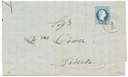 967 "PREVESA" : 1884 10 Soldi Canc. PREVESA On Entire Letter To TRIESTE. Signed FERCHENBAUER. Vvf. - Oostenrijkse Levant