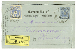 979 1890 P./Stat 1P + 1P Canc. SALONICH SALONICCO, Sent REGISTERED To HAMBURG. Vvf. - Levante-Marken