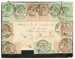 1002 "BELGIUM To THAILAND" : 1900 1c(x3) + 2c(x6)+ 5c(x2) On Envelope From BRUXELLES To BANGKOK(SIAM). Vf. - Sonstige & Ohne Zuordnung