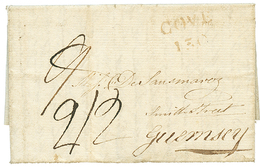 1015 1814 COVE On Entire Letter From "H.M.S Ship AMPHION, CORK Harbour" To GUERNESEY. Vf. - Autres & Non Classés