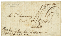 1016 "GUERNESEY To MALTA" : 1816 Entire Letter From GUERNESEY To "H.M.S TAGUS", MALTA. Vf. - Other & Unclassified