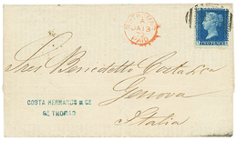 1030 BRITISH P.O ST THOMAS : 1872 GB 2d Canc. C51 + ST THOMAS PAID On Complete PRINTED MATTER From ST THOMAS To GENOVA(I - Other & Unclassified