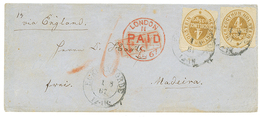 1040 SCHLESWIG-HOLSTEIN To MADEIRA : 1867 4 Sch.(x2) Canc. ECKERNFÖRDE On Envelope To MADEIRA. Very Rare Destination. Ca - Autres & Non Classés