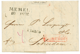 1042 1838 MEMEL + Boxed FRANCOTOUT In Red On Entire Letter From LIBAU (RUSSIA) To HOLLAND. Vf - Other & Unclassified