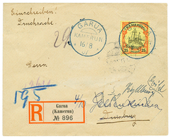 1090 "GARUA" : 1907 25pf Canc. GARUA In Blue On REGISTERED Envelope (PRINTED MATTER Rate) To GERMANY. Vvf. - Kameroen