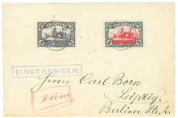 1109 1906 3 MARK + 5 MARK Canc. SAIPAN On REGISTERED Envelope To GERMANY. Vf. - Mariannes