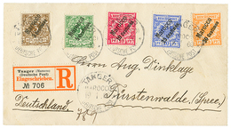 1113 1900 N°1 + N°2+ N°3d (scarce)+ N°4 + N°5b (scarce) Canc. TANGER On REGISTERED Envelope To GERMANY. Signed STEUER +  - Maroc (bureaux)