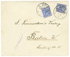 1120 SAMOA - VORLAUFER : 1899 20pf(x2) Canc. APIA On Envelope To BERLIN. Superb. - Samoa