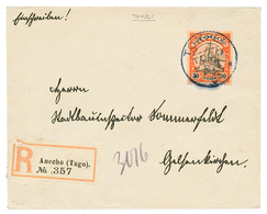 1131 "TOKPLI" : 1907 30pf Canc. TOKPLI TOGI + REGISTERED Label ANECHO On Envelope To GERMANY. Signed BOTHE. Rare. Vvf. - Other & Unclassified