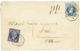 1139 1871 AUSTRIAN LEVANT 10s Canc. CANDIA + GRECE 20l(4 Margins) On Cover To ATHENS. Vvf. - Autres & Non Classés