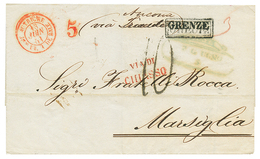 1144 1851 Scroll ZANTE + Boxed GRECE + GRENZE + VIA DICHIASSO + AUTRICHE BUR. FR DE BALE On Entire Datelined "GENOVA" To - Autres & Non Classés