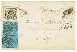 1156 PAPAL STATES : 1859 Pair 7B + 8B On Envelope From ROMA To LIEGE (BELGIUM). Vf. - Non Classés