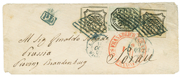 1157 PAPAL STATES : 1862 6b + 8b(x2) On Envelope From ROMA To SORAU (PRUSSIA). Vf. - Zonder Classificatie