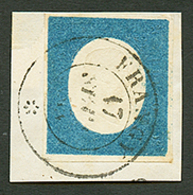 1165 20c(n°8) With 4 Nice Margins Canc. FRANGY On Piece. Signed BOLAFI & ROBINEAU Certificate. Vvf. - Ohne Zuordnung