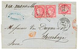 1196 1873 FRANCE 80c (x3) On Cover From BORDEAUX To SOERABAYA (JAVA). Superb. - Andere & Zonder Classificatie