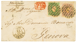 1202 1870 50R + 100R Canc. 1 + LISBOA On Envelope To GENOVA (ITALY). Vf. - Autres & Non Classés