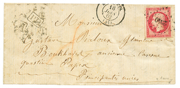 1207 1862 FRANCE Umperforate Issue 80c(n°17) Canc. PC 2040 On Entire Letter Via WIEN To BUCAREST ( PRINCIPAUTE UNIES). V - Andere & Zonder Classificatie