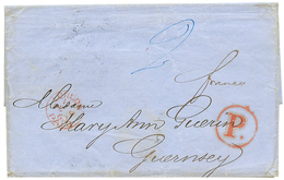 1216 "RUSSIA To GUERNESEY CHANNEL ISLANDS" : 1860 "2" Tax Marking + P. On Entire Letter From ST PETERSBURG To GUERNESEY  - Andere & Zonder Classificatie