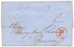 1216 "RUSSIA To GUERNESEY CHANNEL ISLANDS" : 1860 "2" Tax Marking + P. On Entire Letter From ST PETERSBURG To GUERNESEY  - Autres & Non Classés