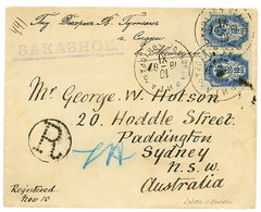 1224 LATVIA To AUSTRALIA : 1897 10k(x2) On REGISTERED Envelope To SYDNEY AUSTRALIA. Scarce. Superb. - Andere & Zonder Classificatie