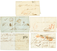 1255 1819/45 Lot 5 Entire Letters From GIBRALTAR To FRANCE, PORTUGAL, SPAIN Or MADEIRA. Vvf. - Autres & Non Classés