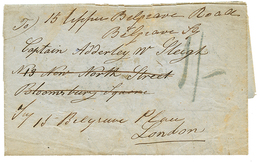 1259 GIBRALTAR : 1852 "1/-" Tax Marking On Entire Letter From GIBRALTAR To ENGLAND. Vvf. - Other & Unclassified