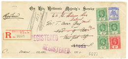 1274 1913 Rare Mixed Issue Franking On REGISTERED Envelope From OCEAN ISLAND To USA. Vvf. - Other & Unclassified