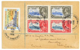 1278 1936 GILBERT 1d(x2) + 1 1/2d(x2) + CHRISTMAS ISLAND 10c Canc. On Envelope To ENGLAND. Superb. - Altri & Non Classificati