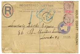 1285 "AKUSE" : 1899 1d(x2) Canc. AKUSE On REGISTERED-LETTER(2d) To LONDON. Vf. - Côte D'Or (...-1957)